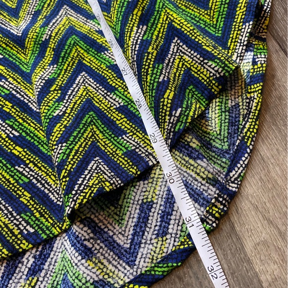 Pomelo Blue Green Geometric Tunic Tie Dress Size Small - Picture 7 of 7